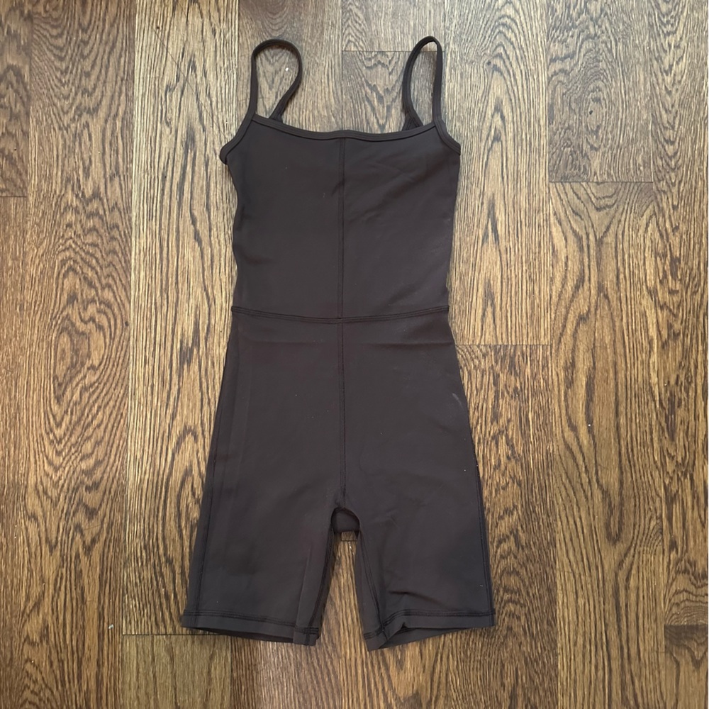 Aritzia Workout Brown Sleeveless Romper